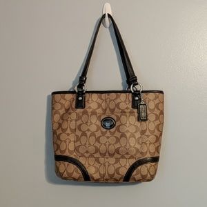 Authentic COACH SIGNATURE HERITAGE PEYTON TOTE